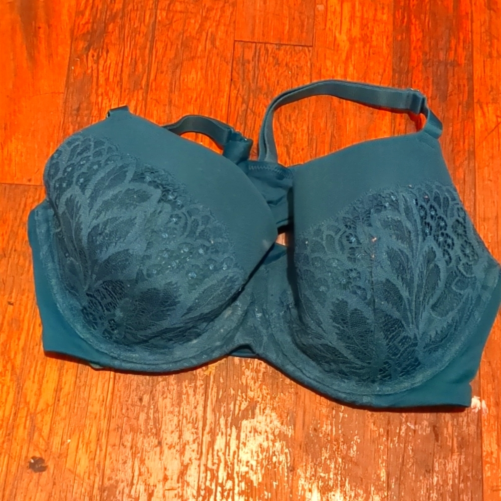 Women's dark blue bra, lace